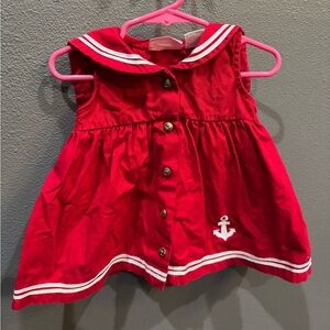 Ellemenno Red Baby Dress with Nautical Accents